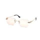 12 Pack: Rimless Miter-cut Rhinestone Metal Gradient Wholesale Sunglasses