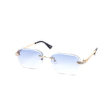 12 Pack: Rimless Miter-cut Rhinestone Metal Gradient Wholesale Sunglasses