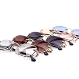 12 Pack: Rimless Miter-cut Rhinestone Metal Gradient Wholesale Sunglasses