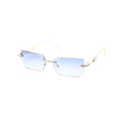 12 Pack: Rimless Miter-cut Hexagon Metal Gradient Wholesale Sunglasses