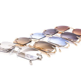 12 Pack: Rimless Miter-cut Hexagon Metal Gradient Wholesale Sunglasses