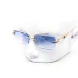 12 Pack: Rimless Miter-cut Hexagon Metal Gradient Wholesale Sunglasses