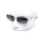 12 Pack: Rimless Miter-cut Hexagon Metal Gradient Wholesale Sunglasses