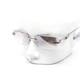 12 Pack: Rimless Miter-cut Hexagon Metal Gradient Wholesale Sunglasses