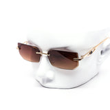 12 Pack: Rimless Miter-cut Hexagon Metal Gradient Wholesale Sunglasses