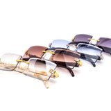 12 Pack: Rimless Square Gradient Metal Feline Snake Wholesale Sunglasses