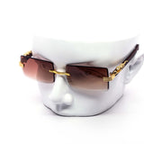 12 Pack: Rimless Square Gradient Metal Feline Snake Wholesale Sunglasses