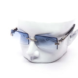 12 Pack: Rimless Square Gradient Metal Feline Snake Wholesale Sunglasses