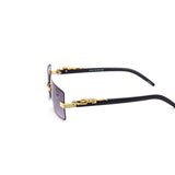 12 Pack: Rimless Square Gradient Metal Feline Snake Wholesale Sunglasses