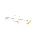 12 Pack: Rimless Square Gradient Metal Feline Snake Wholesale Sunglasses