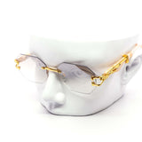 12 Pack: Chic Rimless Gradient Metal Feline Snake Wholesale Sunglasses