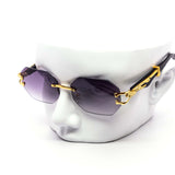 12 Pack: Chic Rimless Gradient Metal Feline Snake Wholesale Sunglasses