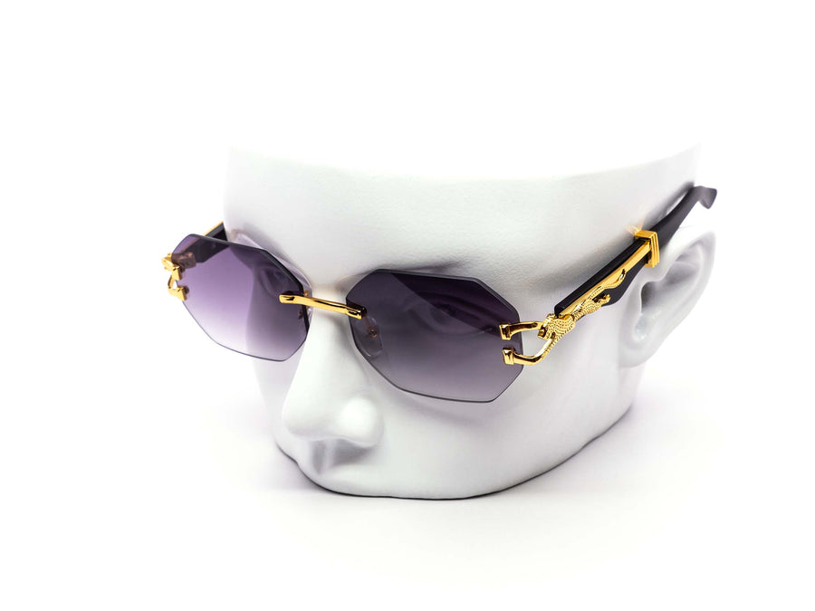 12 Pack: Chic Rimless Gradient Metal Feline Snake Wholesale Sunglasses