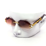 12 Pack: Chic Rimless Gradient Metal Feline Snake Wholesale Sunglasses