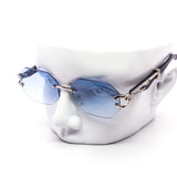 12 Pack: Chic Rimless Gradient Metal Feline Snake Wholesale Sunglasses