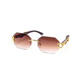 12 Pack: Chic Rimless Gradient Metal Feline Snake Wholesale Sunglasses