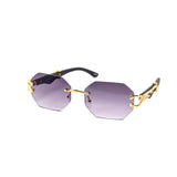 12 Pack: Chic Rimless Gradient Metal Feline Snake Wholesale Sunglasses