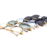 12 Pack: Super Sleek Rimless Gradient Metal Feline Wholesale Sunglasses