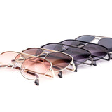 12 Pack: Medium Sized Flatline Hard Bridge Aviator Wholesale Sunglasses