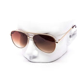 12 Pack: Medium Sized Flatline Hard Bridge Aviator Wholesale Sunglasses