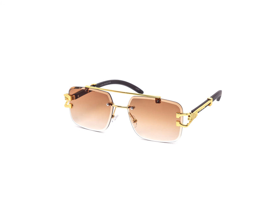 12 Pack: Chic Rimless Gradient Snake Miter-cut Aviator Wholesale Sunglasses