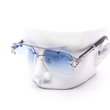 12 Pack: Chic Rimless Gradient Snake Miter-cut Aviator Wholesale Sunglasses