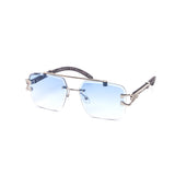 12 Pack: Chic Rimless Gradient Snake Miter-cut Aviator Wholesale Sunglasses