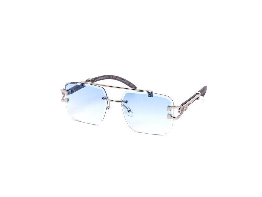 12 Pack: Chic Rimless Gradient Snake Miter-cut Aviator Wholesale Sunglasses