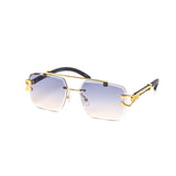 12 Pack: Chic Rimless Gradient Snake Miter-cut Aviator Wholesale Sunglasses