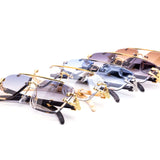 12 Pack: Chic Rimless Gradient Snake Miter-cut Aviator Wholesale Sunglasses