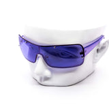 12 Pack: Chic Rimless Lucid Color Wrapper Wholesale Sunglasses