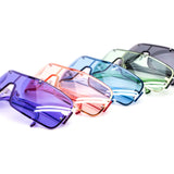 12 Pack: Chic Rimless Lucid Color Wrapper Wholesale Sunglasses