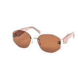 12 Pack: Rimless Chunky Prism Metal Accent Wholesale Sunglasses