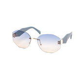 12 Pack: Rimless Chunky Prism Metal Accent Wholesale Sunglasses