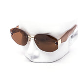 12 Pack: Rimless Chunky Prism Metal Accent Wholesale Sunglasses