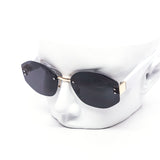 12 Pack: Rimless Chunky Prism Metal Accent Wholesale Sunglasses