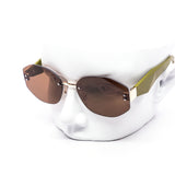 12 Pack: Rimless Chunky Prism Metal Accent Wholesale Sunglasses