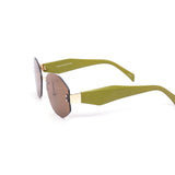 12 Pack: Rimless Chunky Prism Metal Accent Wholesale Sunglasses