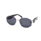 12 Pack: Rimless Chunky Prism Metal Accent Wholesale Sunglasses