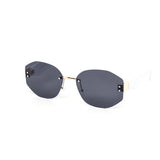 12 Pack: Rimless Chunky Prism Metal Accent Wholesale Sunglasses