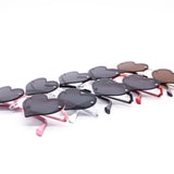 12 Pack: Rimless Mini Hearts Dark Lens Wholesale Sunglasses