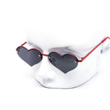 12 Pack: Rimless Mini Hearts Dark Lens Wholesale Sunglasses