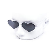 12 Pack: Rimless Mini Hearts Dark Lens Wholesale Sunglasses