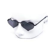 12 Pack: Rimless Mini Hearts Dark Lens Wholesale Sunglasses