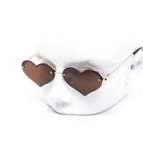 12 Pack: Rimless Mini Hearts Dark Lens Wholesale Sunglasses