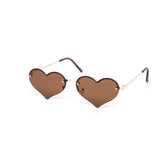 12 Pack: Rimless Mini Hearts Dark Lens Wholesale Sunglasses