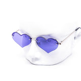 12 Pack: Rimless Mini Color Hearts Wholesale Sunglasses