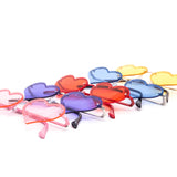 12 Pack: Rimless Mini Color Hearts Wholesale Sunglasses