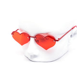 12 Pack: Rimless Mini Color Hearts Wholesale Sunglasses