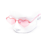 12 Pack: Rimless Mini Color Hearts Wholesale Sunglasses